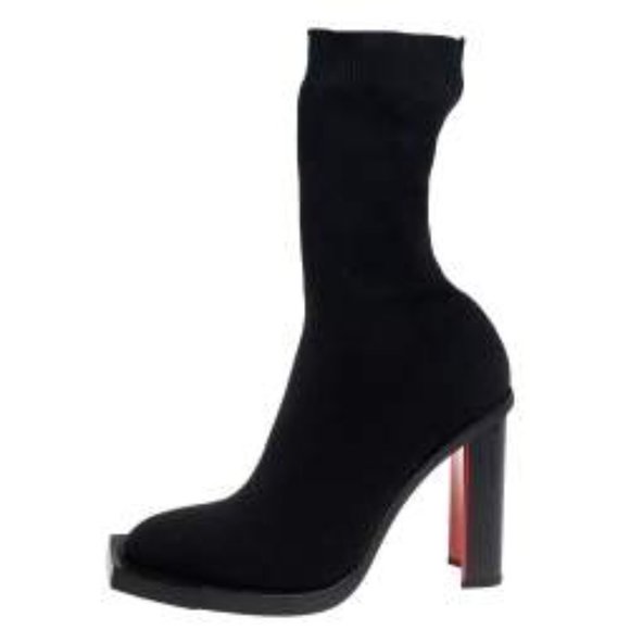 Alexander McQueen Black Knit Stretch Fabric Sock Boots Size 39 - Picture 1 of 6